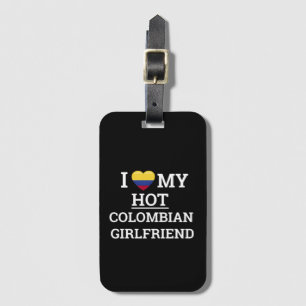 Etiqueta Para Maletas Amo a mi novia colombiana caliente Funny Colombia