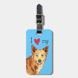 Etiqueta Para Maletas Amo a mi perro canaano