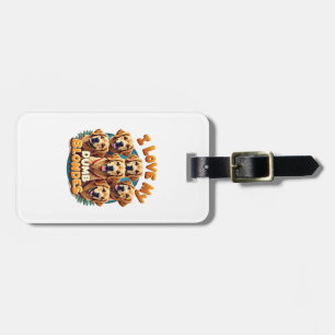 Etiqueta Para Maletas Amo a mis tontas rubias Retrievers Dorados Vintage