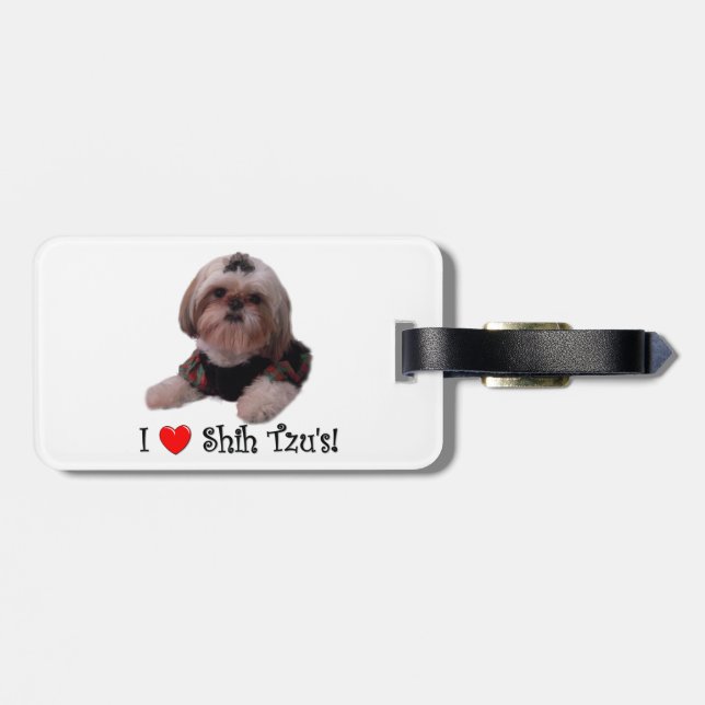 Etiqueta Para Maletas Amo a Shih Tzu (Atrás Horizontal)
