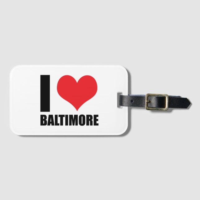 Etiqueta Para Maletas Amo Baltimore (Anverso horizontal)