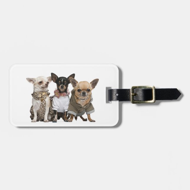 Etiqueta Para Maletas Amo chihuahuas (Frente Horizontal)