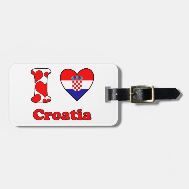Etiqueta Para Maletas Amo Croacia (Frente Horizontal)