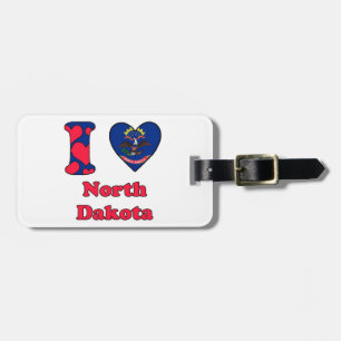 Etiqueta Para Maletas Amo Dakota del Norte