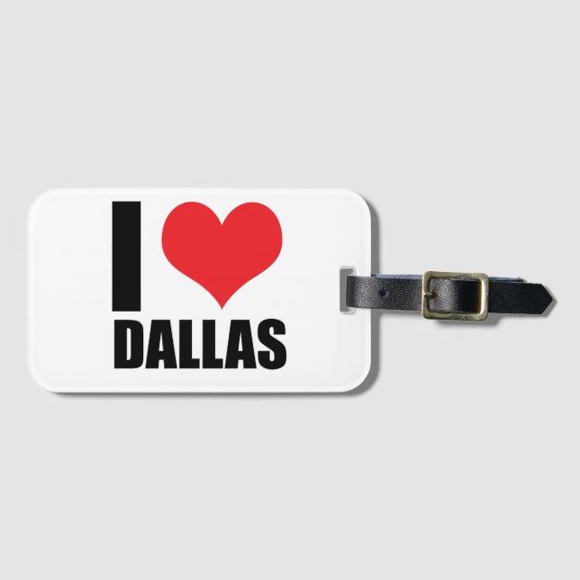 Etiqueta Para Maletas Amo Dallas (Anverso horizontal)