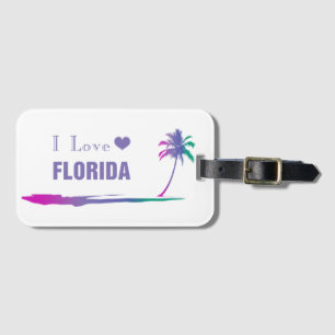 Etiqueta Para Maletas Amo el morado colorido de Florida