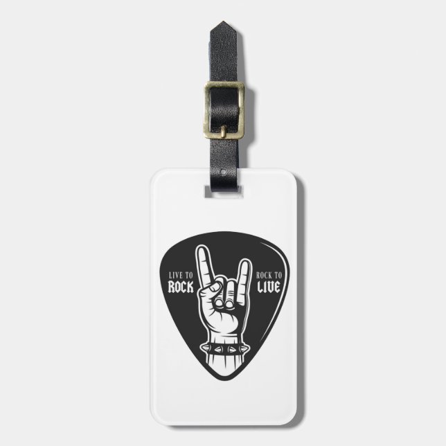 Etiqueta Para Maletas Amo el rock (Frente Vertical)