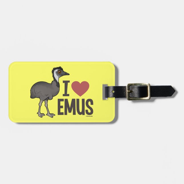 Etiqueta Para Maletas Amo Emus (Frente Horizontal)