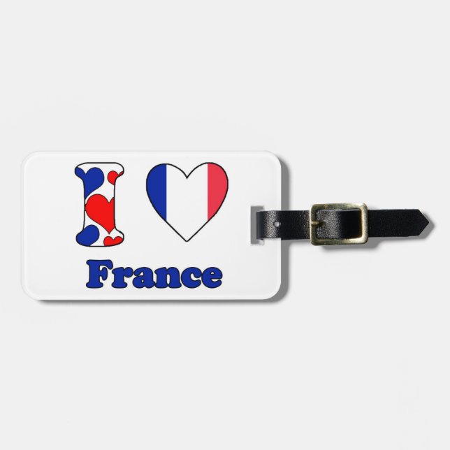 Etiqueta Para Maletas Amo Francia (Frente Horizontal)