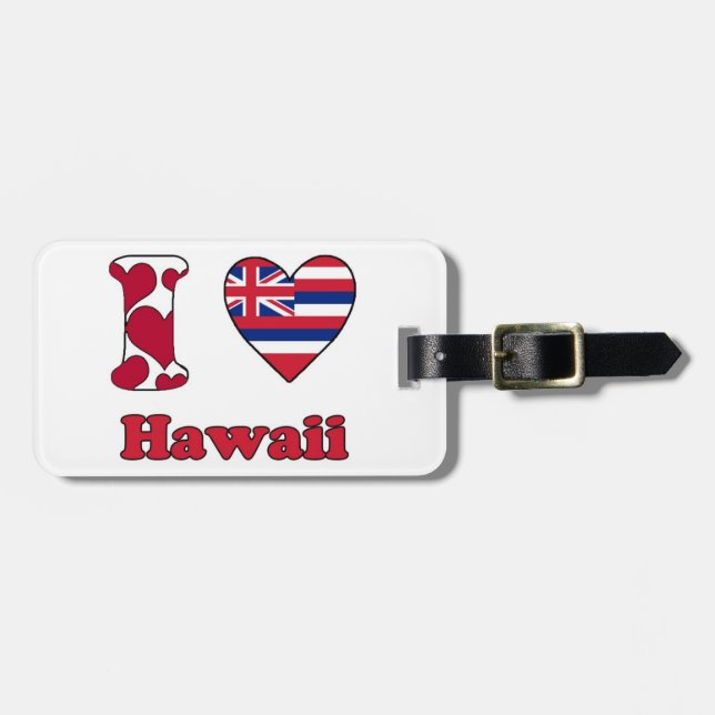 Etiqueta Para Maletas Amo Hawaii (Frente Horizontal)