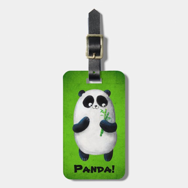 Etiqueta Para Maletas Amo la panda (Frente Vertical)