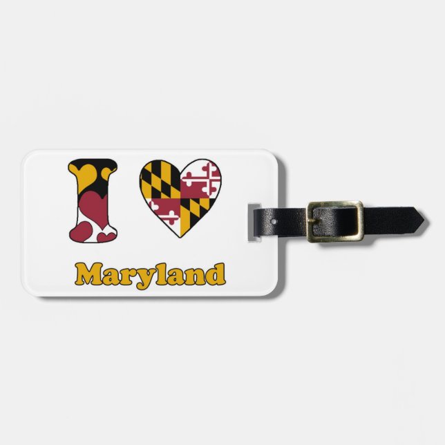 Etiqueta Para Maletas Amo Maryland (Frente Horizontal)