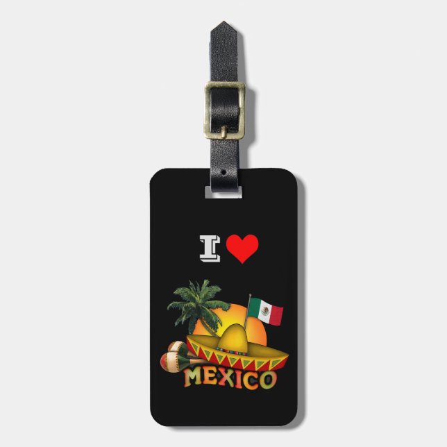 Etiqueta Para Maletas Amo México (Frente Vertical)