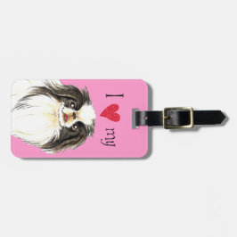 Etiqueta Para Maletas Amo mi barbilla japonesa