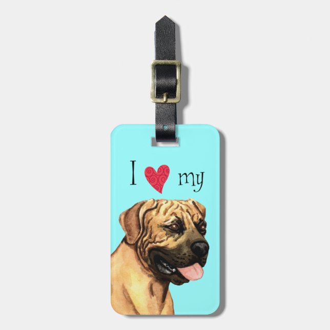 Etiqueta Para Maletas Amo mi Boerboel (Frente Vertical)