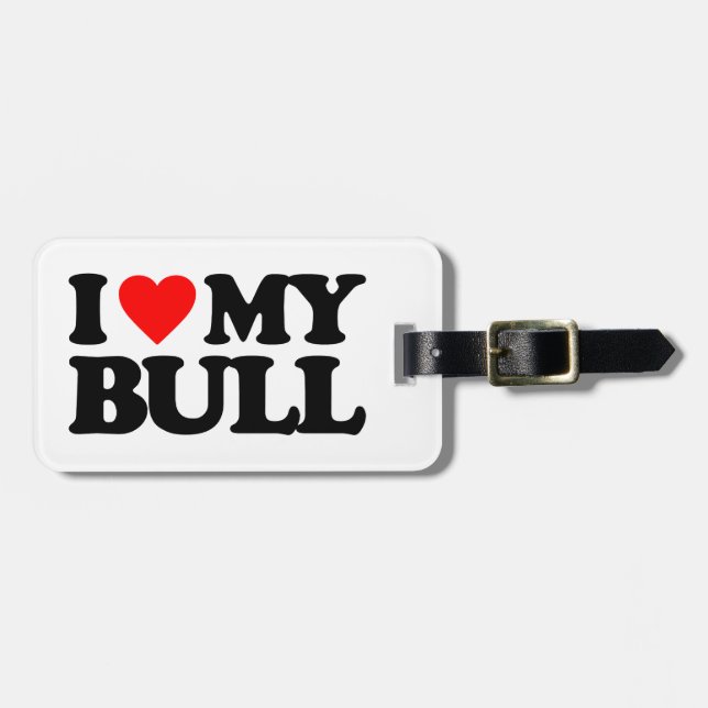ETIQUETA PARA MALETAS AMO MI BULL (Frente Horizontal)
