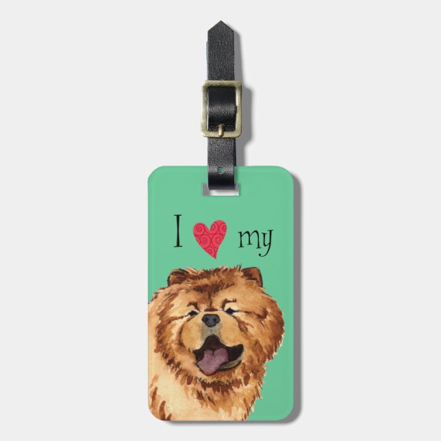 Etiqueta Para Maletas Amo mi Chow (Frente Vertical)