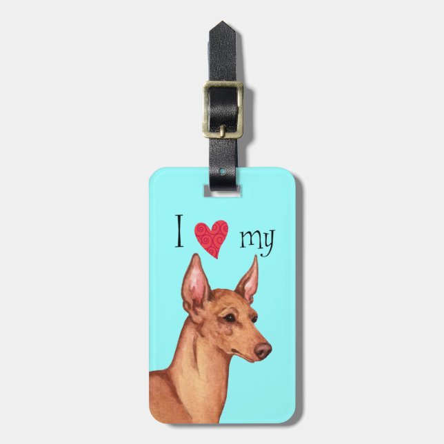 Etiqueta Para Maletas Amo mi Cirneco dell'Etna (Frente Vertical)