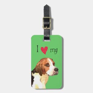 Etiqueta Para Maletas Amo mi Foxhound inglés