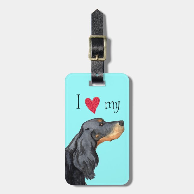 Etiqueta Para Maletas Amo mi Gordon Setter (Frente Vertical)