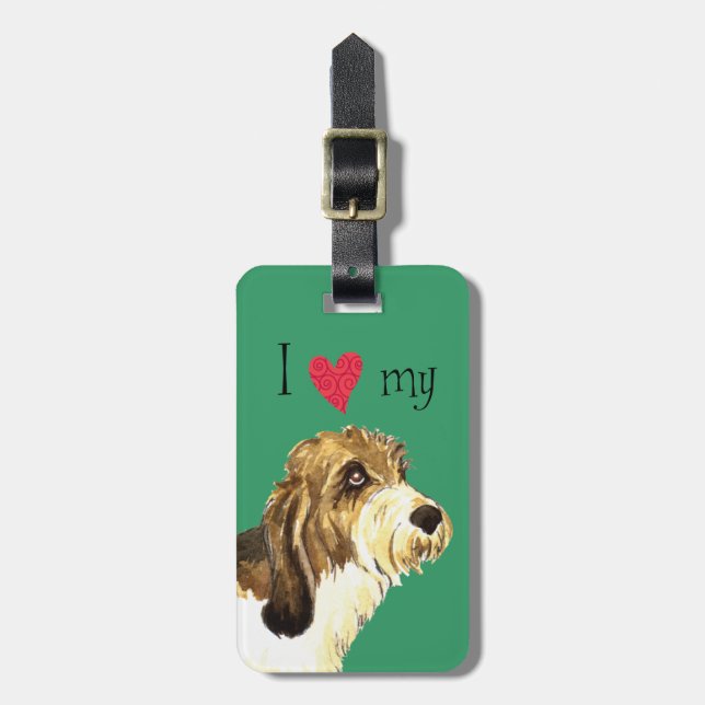 Etiqueta Para Maletas Amo mi PBGV (Frente Vertical)