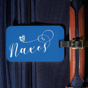 Etiqueta Para Maletas Amo Naxos, Bandera Griega