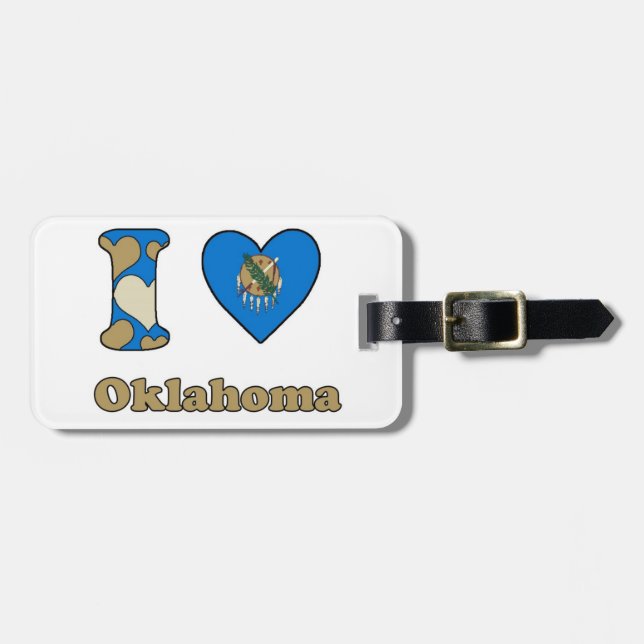 Etiqueta Para Maletas Amo Oklahoma (Frente Horizontal)