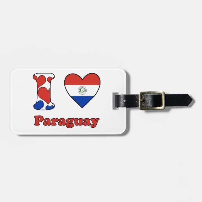 Etiqueta Para Maletas Amo Paraguay (Frente Horizontal)