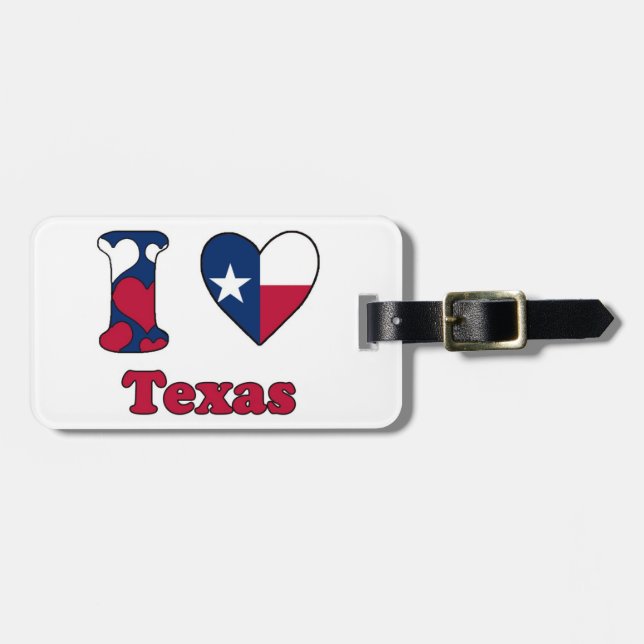 Etiqueta Para Maletas Amo Texas (Frente Horizontal)