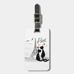 Etiqueta Para Maletas Amor al gato en París