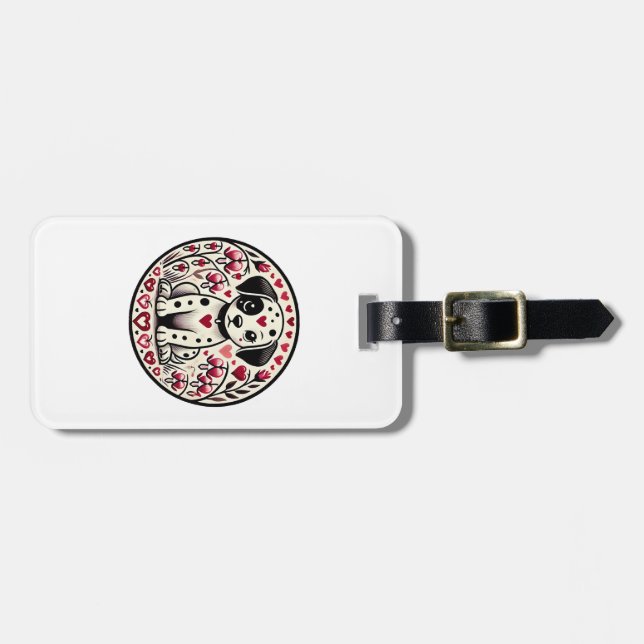 Etiqueta Para Maletas Amor Dalmata (Frente Horizontal)