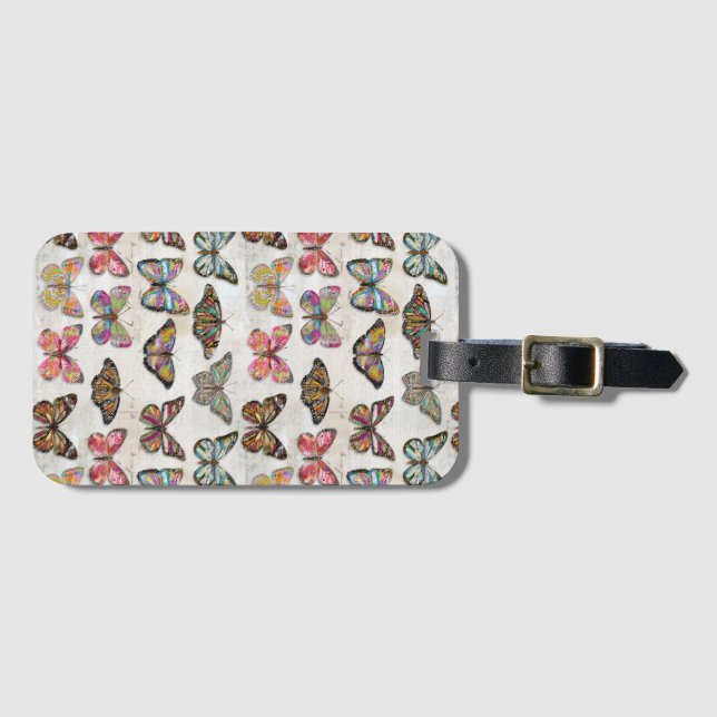 Etiqueta Para Maletas Amor de Mariposa (Anverso horizontal)