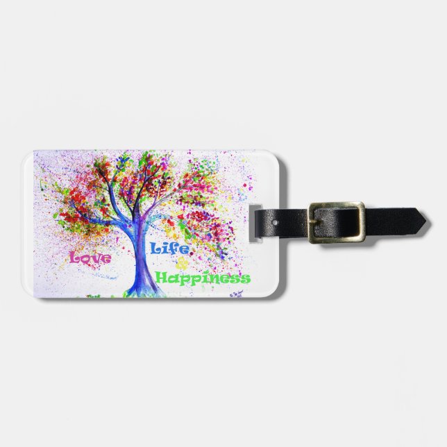 Etiqueta Para Maletas Amor, vida y felicidad (Frente Horizontal)