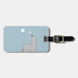 Etiqueta Para Maletas Amortiguando al lobo ártico