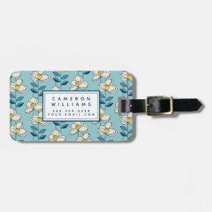 Etiqueta Para Maletas Añada su hoja floral moderna de los mediados de