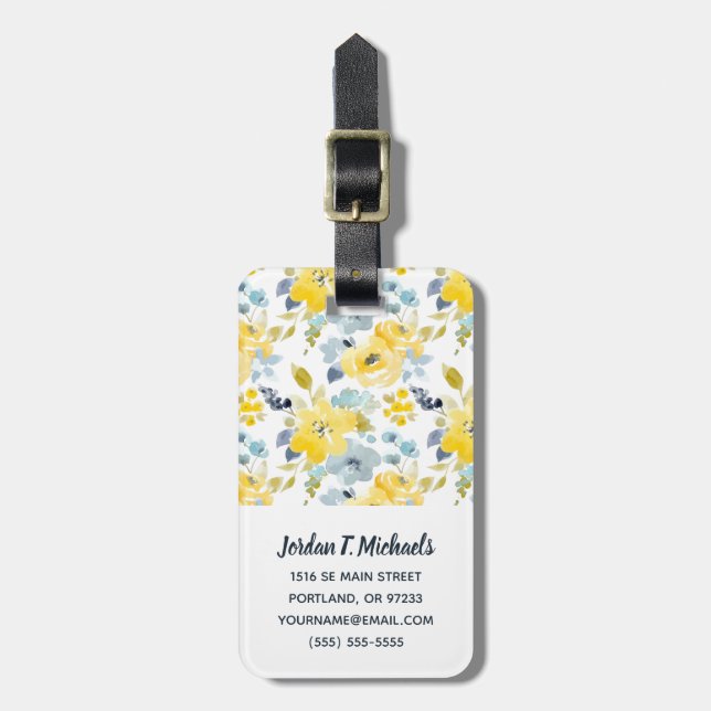 Etiqueta Para Maletas Añada su modelo amarillo y azul conocido del | de (Frente Vertical)