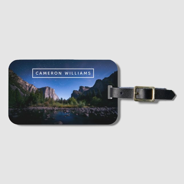 Etiqueta Para Maletas Añada su parque nacional conocido del | Yosemite (Anverso horizontal)