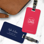 Etiqueta Para Maletas Añadir logotipo Personalizado de estilo profesiona<br><div class="desc">Añada el logotipo "Modern Script Business Personalizado Colors Lumaletas Tag que es perfecto para usted y sus empleados cuando viajan por trabajo. El color de fondo en la parte delantera y posterior es editable, haga clic en "Editar" para cambiar el color Personalízalo reemplazando el texto del marcador de posición y...</div>