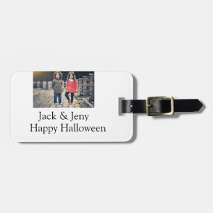 Etiqueta Para Maletas añadir nombre de texto de foto niños de Halloween