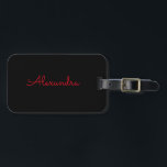 Etiqueta Para Maletas Añadir nombre Negro personalizado simple<br><div class="desc">Haga clic en "Personalizar" para personalizar el texto y/o cambiar el color de fondo. ¡Hace un gran regalo de vacaciones para una muchacha que ama la magia de los unicornios! Llenador de existencias de Guay,  regalo de cumpleaños o regalo de vacaciones.</div>