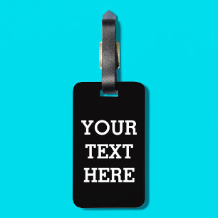 Etiqueta Para Maletas Añadir su propio texto Personalizado aquí negro y 