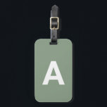 Etiqueta Para Maletas Añadir un monograma inicial simple personalizado<br><div class="desc">Haga clic en "Personalizar" para personalizar el texto y/o cambiar el color de fondo. Hace un gran regalo de vacaciones o un rellenado de Guay,  regalo de cumpleaños o regalo de vacaciones.</div>