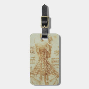 Etiqueta Para Maletas Anatomía de Leonardo DA Vinci- del cuello