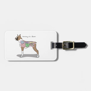 Etiqueta Para Maletas Anatomía de los regalos de un perro del boxeador