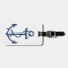 Etiqueta Para Maletas Ancla de los azules marinos
