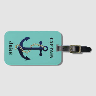 Etiqueta Para Maletas Anclaje marino, cadena, personalizado