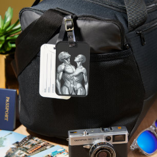 Etiqueta Para Maletas Android Union:Cyborg Couple Futuristic Luggage Tag