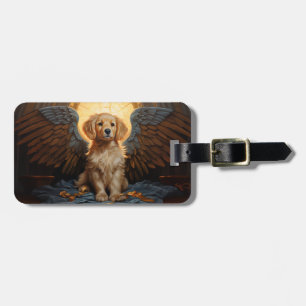 Etiqueta Para Maletas Ángel perrito Golden Retriever