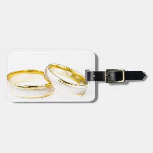 Etiqueta Para Maletas Anillos de bodas del amor del novio de la novia