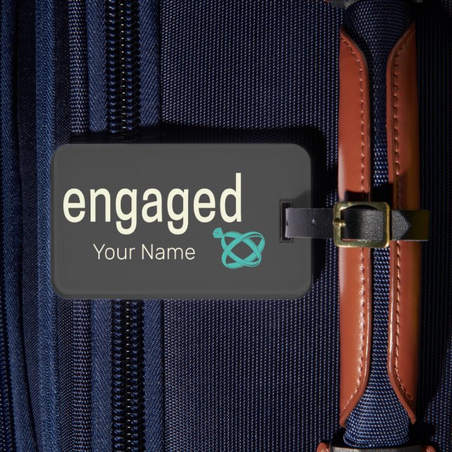 Etiqueta Para Maletas Anillos de Compromiso Parejas Despedida de Soltero (Anverso In situ 4)